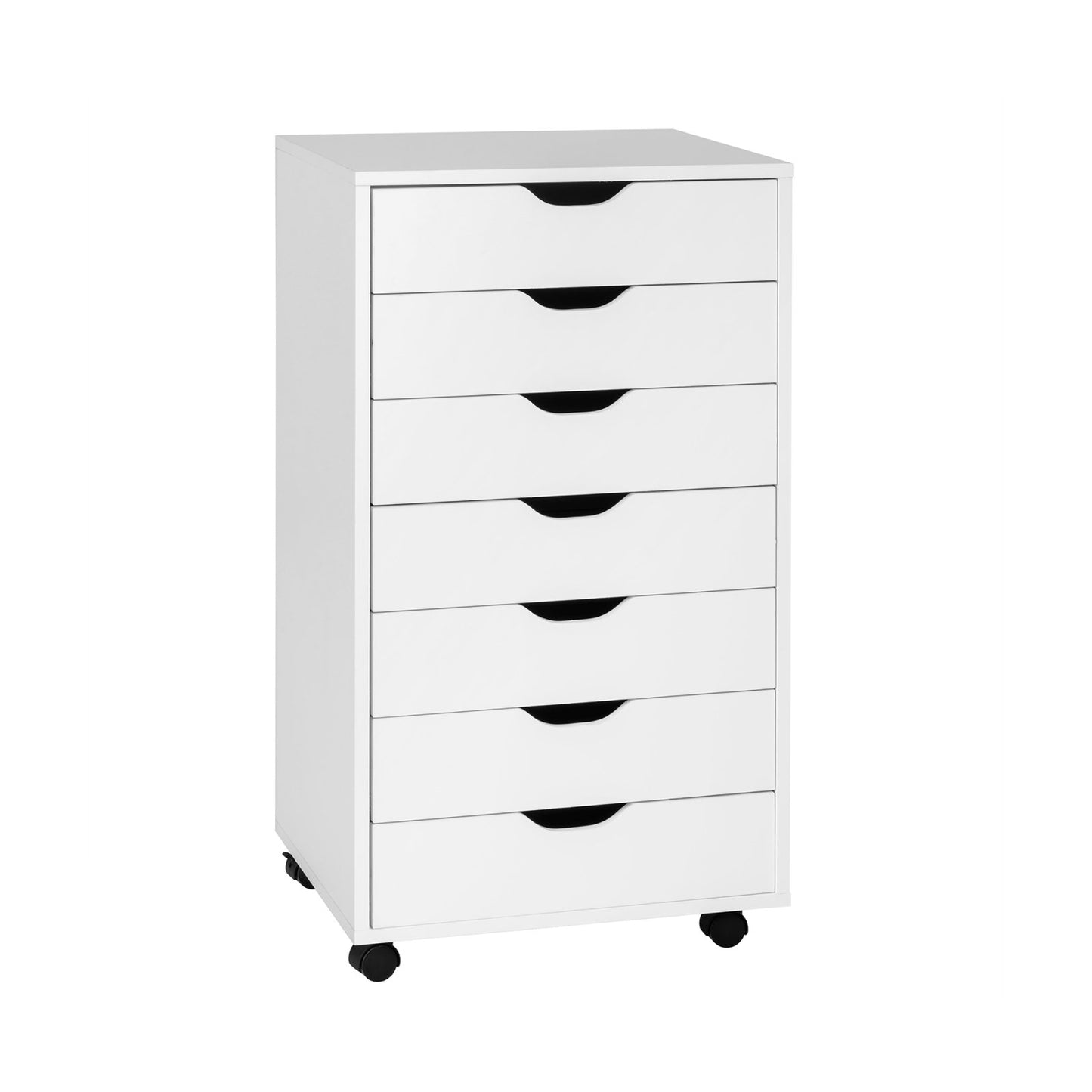 7-Drawer Chest Storage Dresser Floor Cabinet Organizer with Wheels, White at Gallery Canada