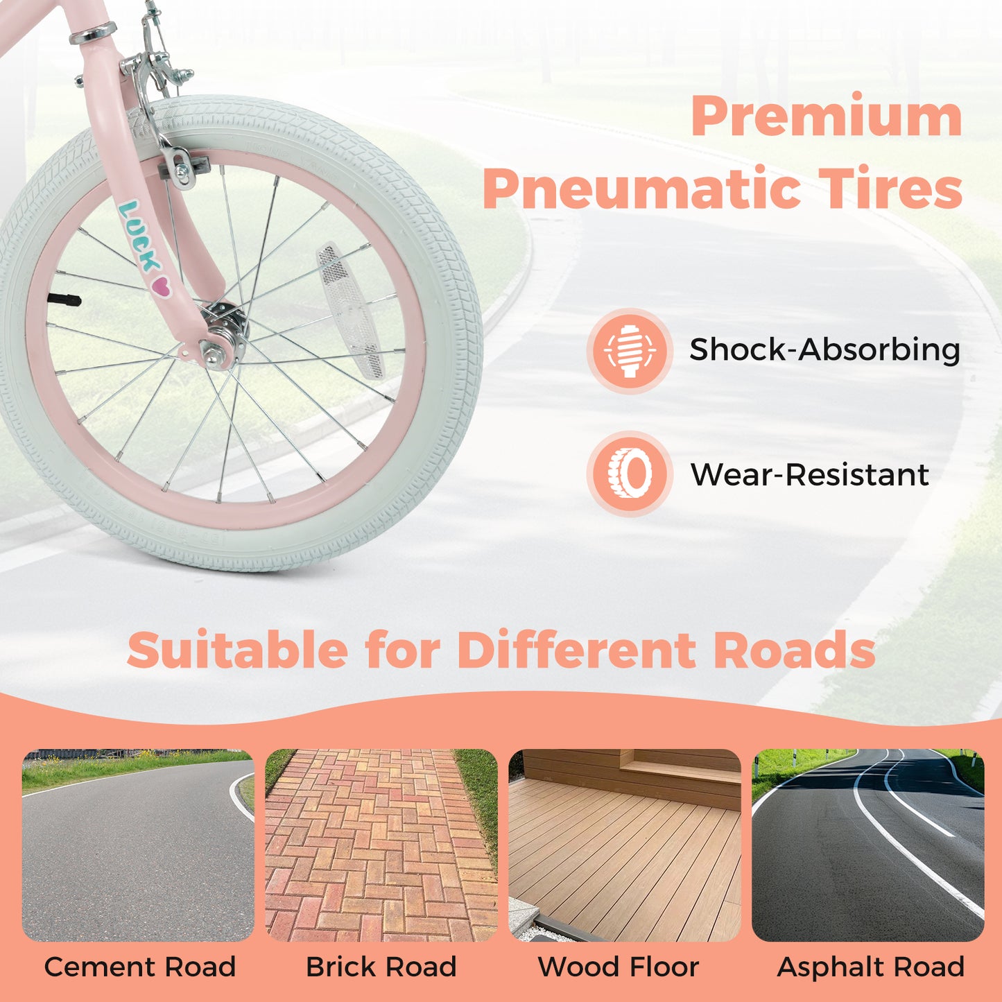 16 Inch Kids Bike Adjustable for 3-8 Years Old Children Pink - Stars & Moon, Pink Kids Bike at Gallery Canada