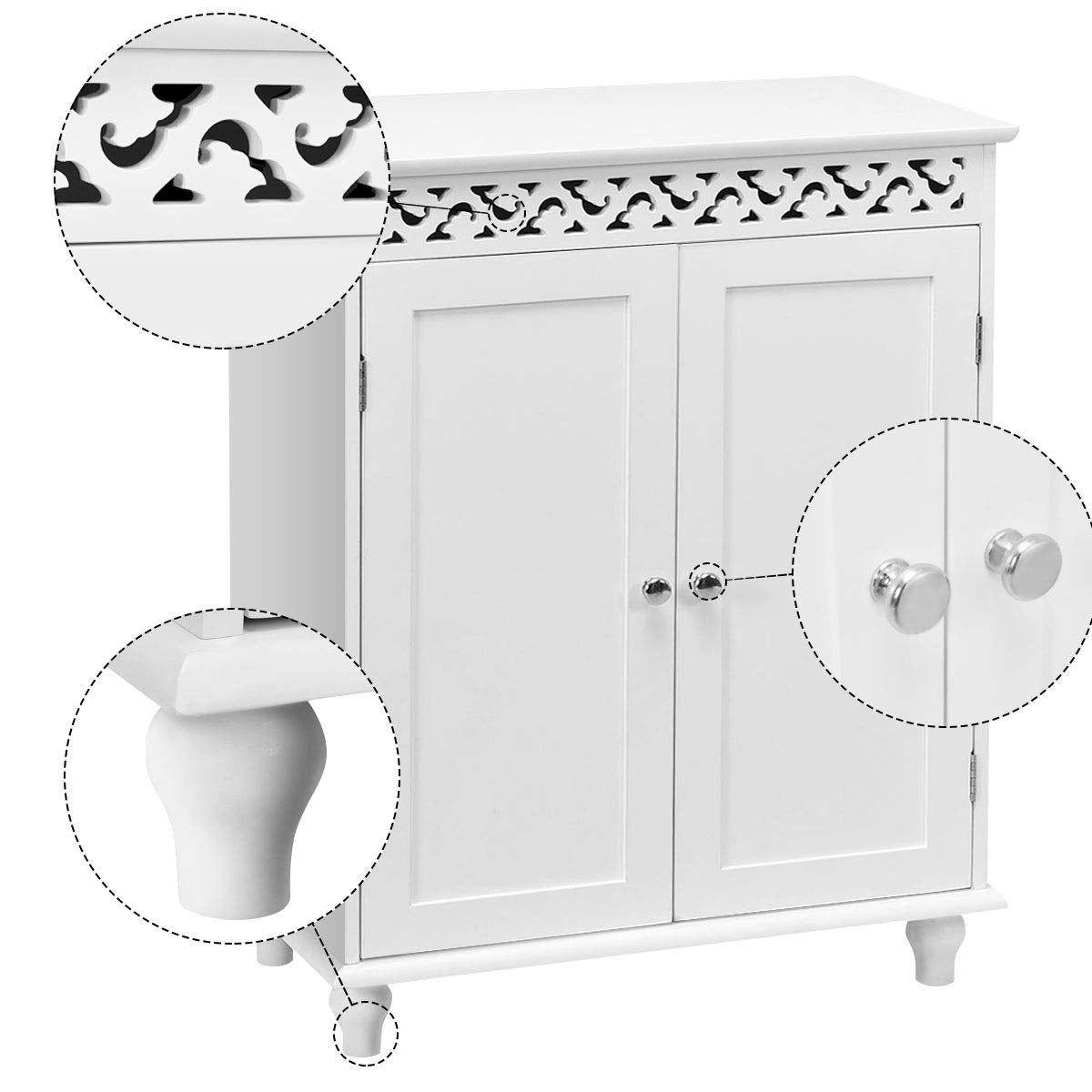 White Wooden 2-Door Storage Cabinet Cupboard, White Floor Cabinets at Gallery Canada