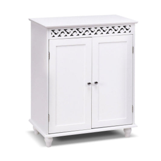 White Wooden 2-Door Storage Cabinet Cupboard, White at Gallery Canada