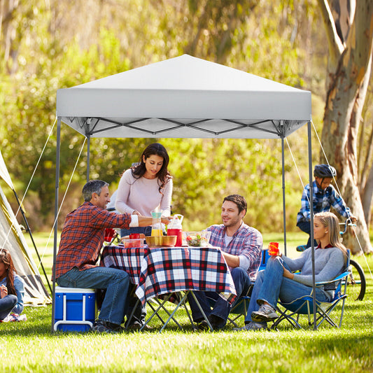 6.6 x 6.6 Feet Outdoor Pop-Up Canopy Tent, UPF 50+ Sun Protection, White