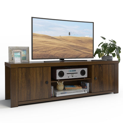 Classic Style TV Console Cabinet for 65-Inch TV with 2 Cable Management Holes, Brown at Gallery Canada