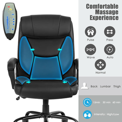 Big & Tall 500lb Massage Office Chair, Black at Gallery Canada