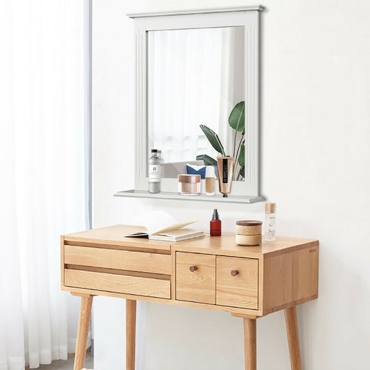 Wall Mounted Vanity Mirror With Shelf, White Wall Mirrors White at Gallery Canada