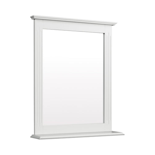 Wall-Mounted Multipurpose Vanity Mirror with Shelf, White