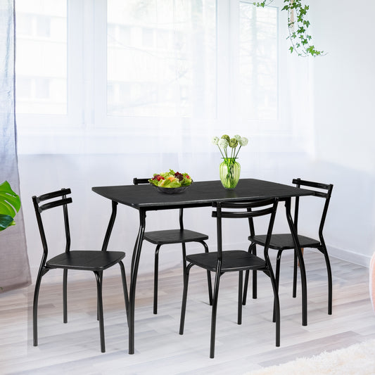 5 Pieces Dining Table Set with 4 Chairs, Black Dining Room Sets Black at Gallery Canada