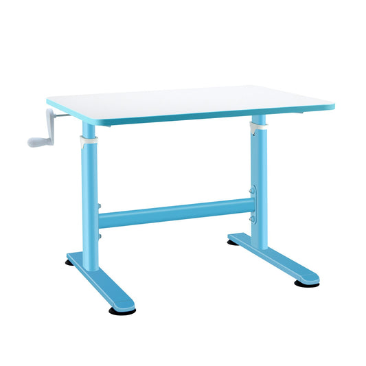 32 x 24 Inch Height Adjustable Desk with Hand Crank Adjusting for Kids, Blue