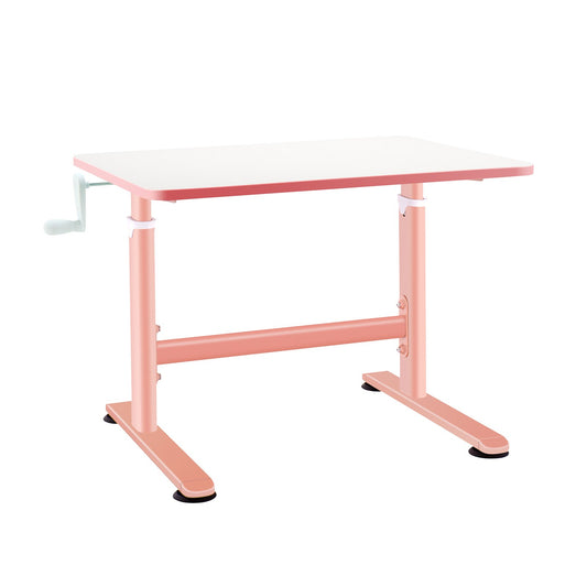 32 x 24 Inch Height Adjustable Desk with Hand Crank Adjusting for Kids, Pink