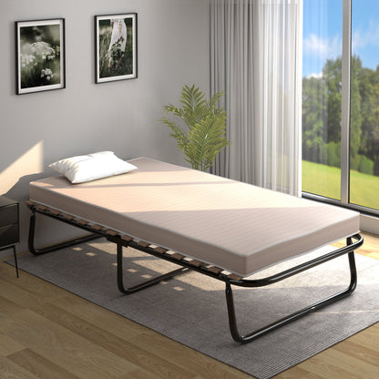 Twin Size Folding Guest Bed with Memory Foam Mattress Made in Italy, Black at Gallery Canada