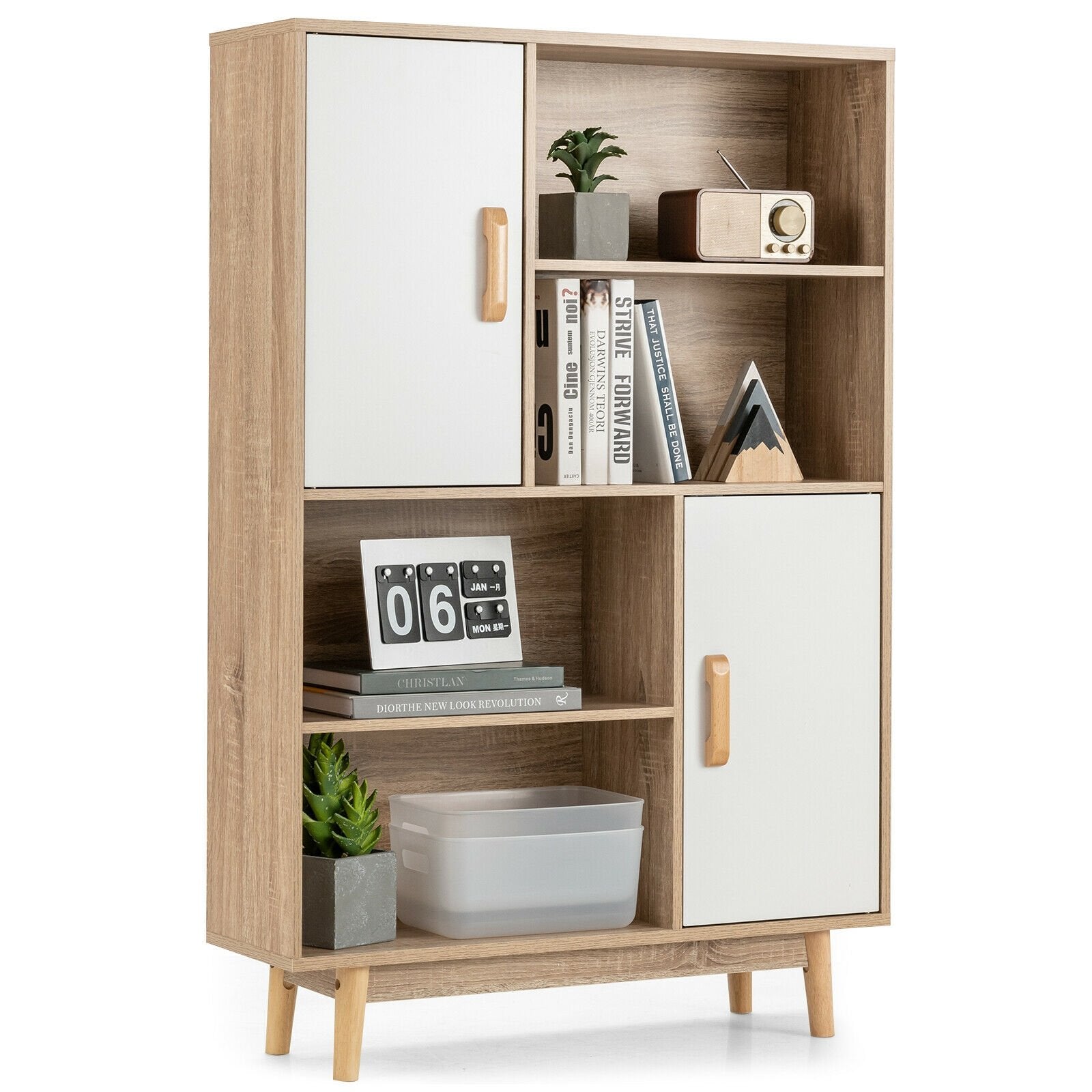 Sideboard Storage Cabinet with Door Shelf, White at Gallery Canada