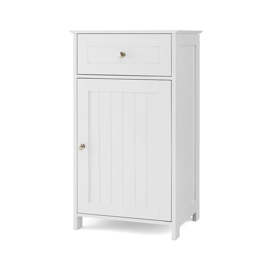 Single Door Bathroom Cabinet with Adjustable Shelf and Drawer, White at Gallery Canada