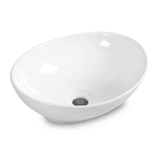 Oval Bathroom Basin Ceramic Vessel Sink, White at Gallery Canada