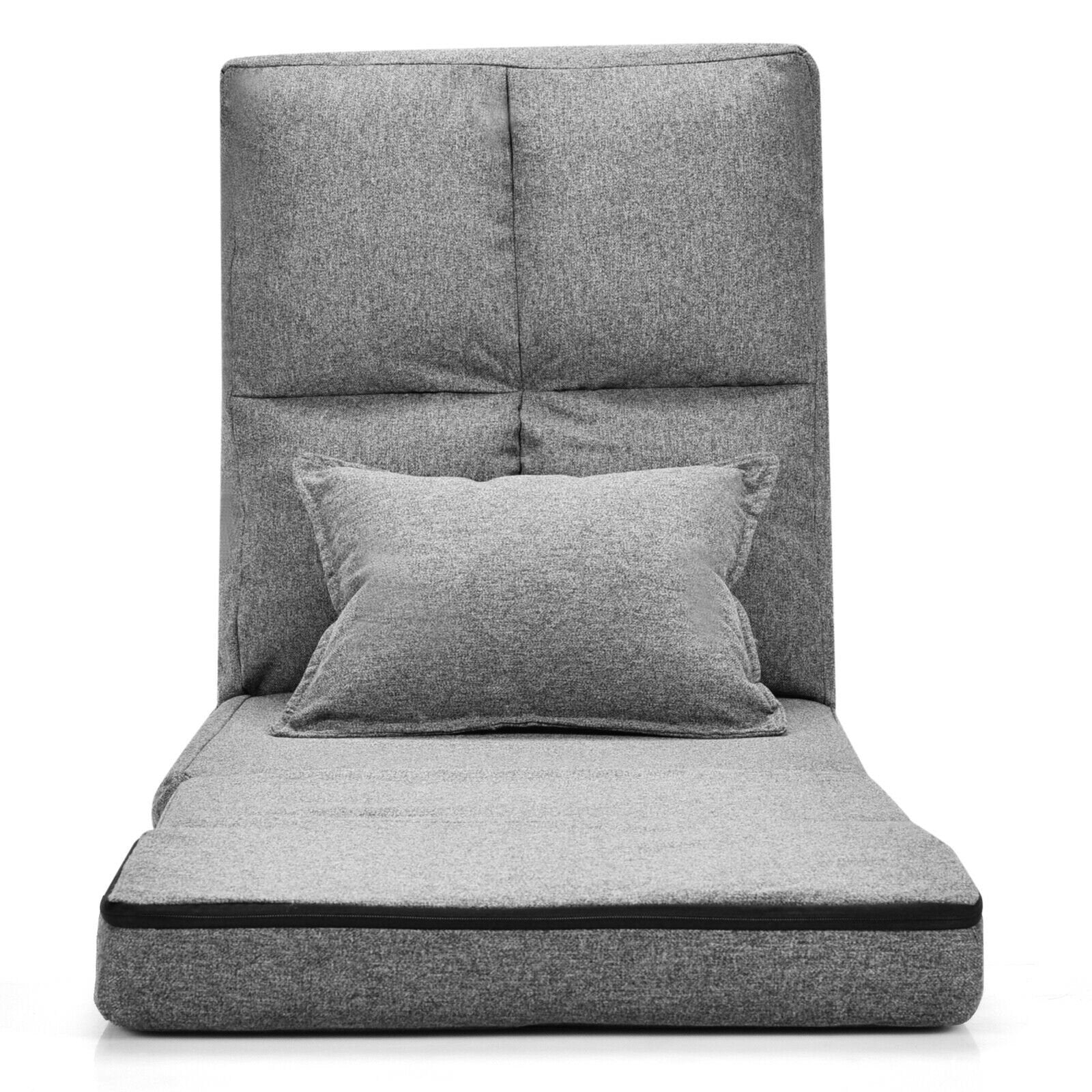 Fold Down Flip Convertible Sleeper Couch with Pillow, Gray at Gallery Canada