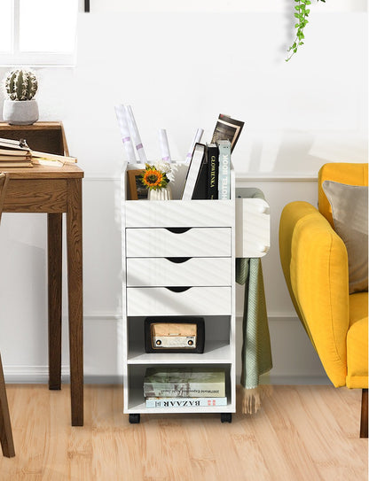 Wooden Utility Rolling Craft Storage Cart, White at Gallery Canada