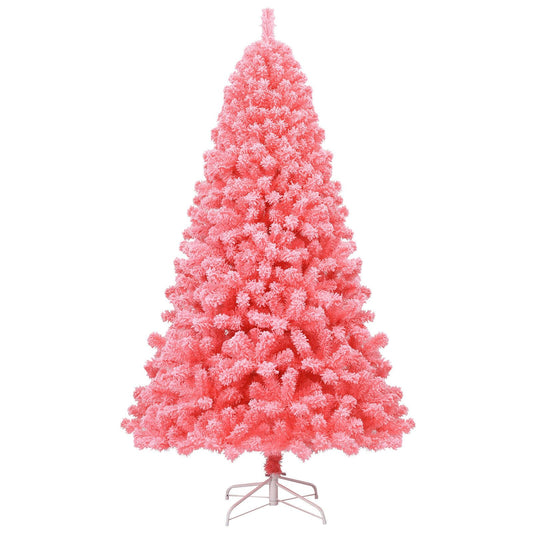 Pink Christmas Tree with Snow Flocked PVC Tips and Metal Stand-7.5 ft, Pink at Gallery Canada