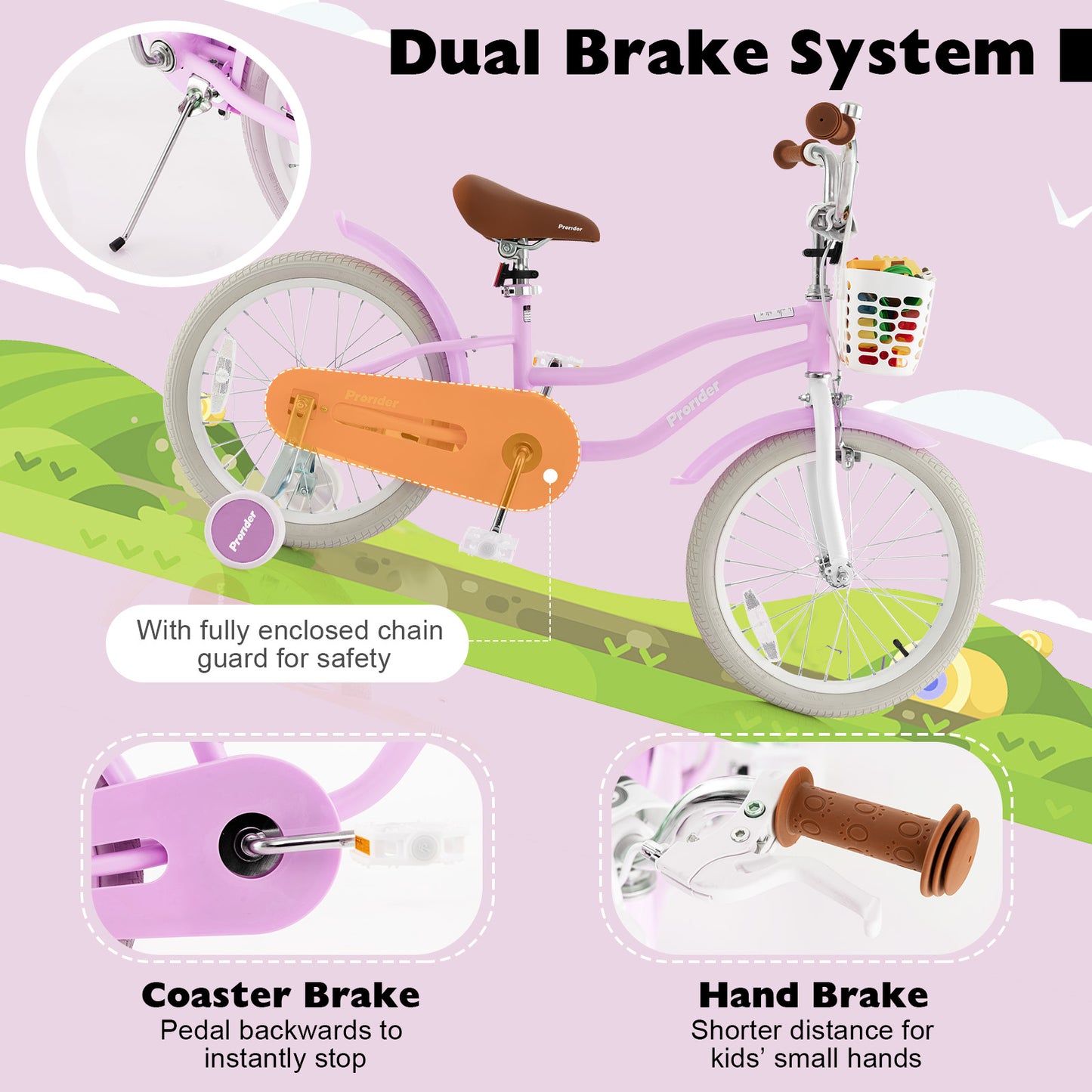 Children Bicycle with Front Handbrake and Rear Coaster Brake - Gallery Canada