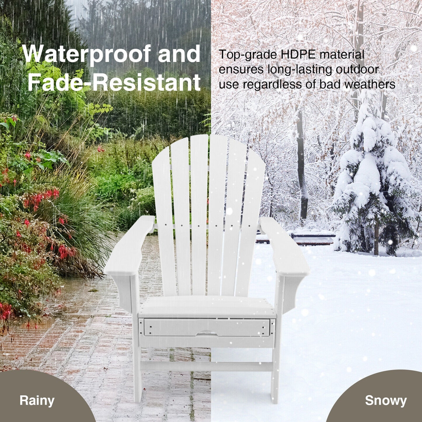HDPE Adirondack Chair With Retractable Ottoman, White Adirondack Chairs at Gallery Canada