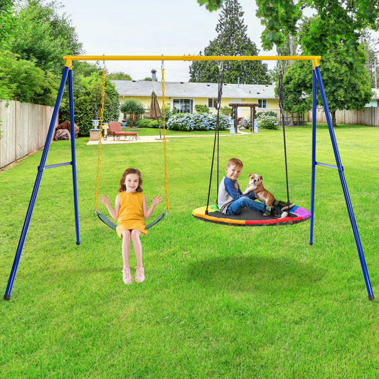 Extra-Large A-Shaped Swing Stand, 660 LBS, Anti-Slip Footpads, Yellow Swing & Playsets Yellow at Gallery Canada