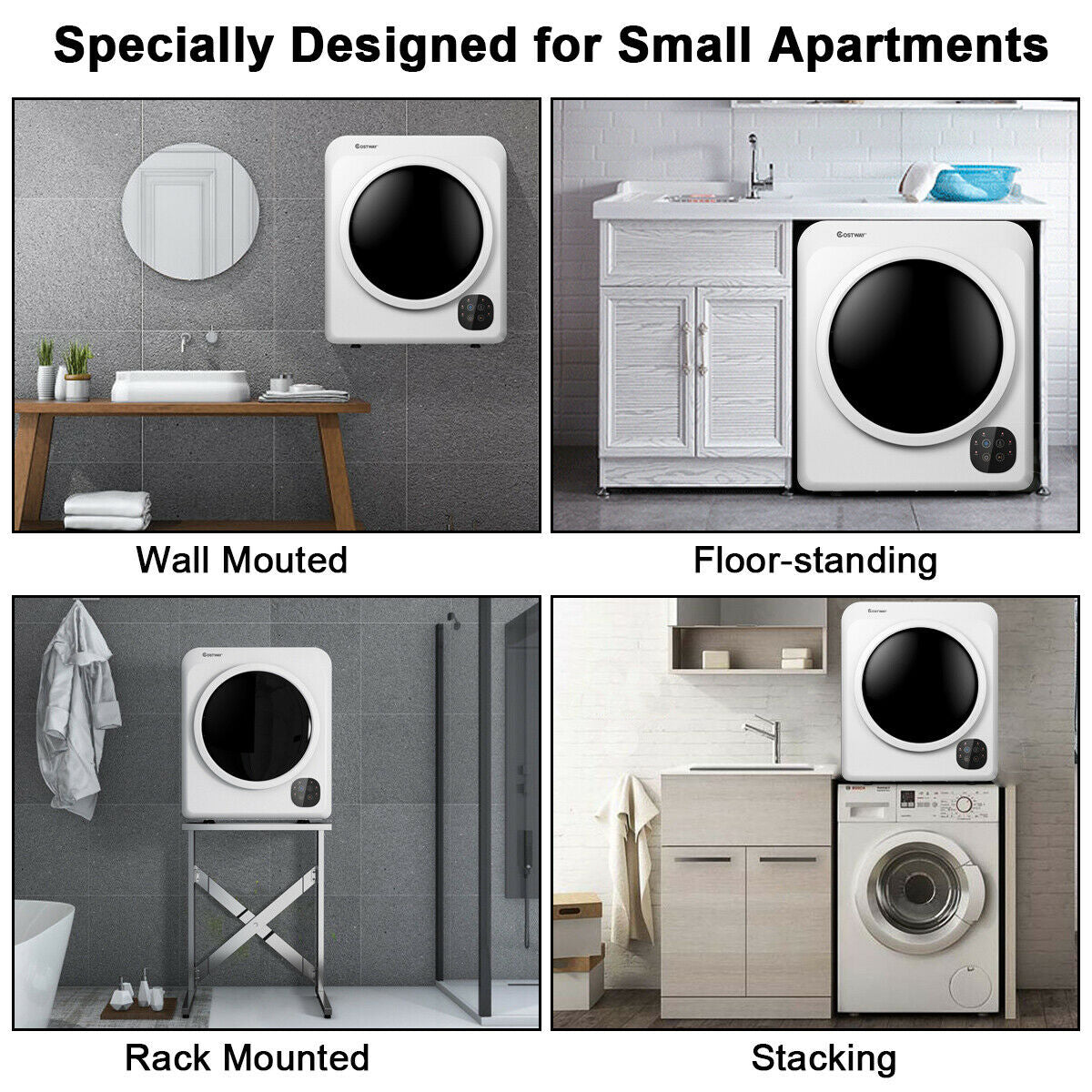 1700W Portable Electric Tumble Dryer, Steel Tub Dryers at Gallery Canada