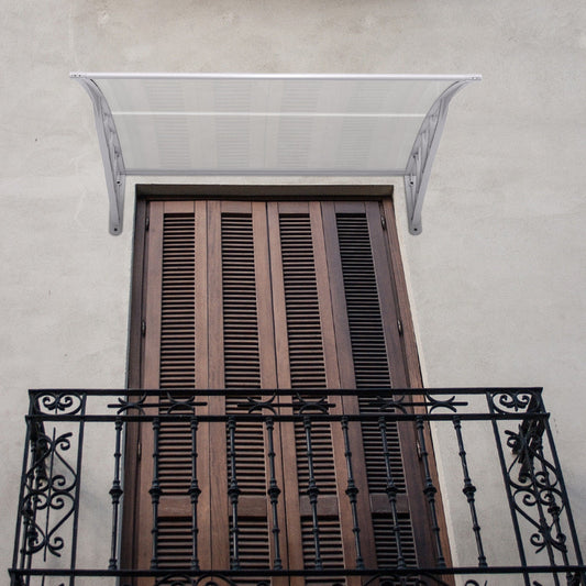 40 x 40 Inch Polycarbonate Outdoor Front Door Window Awning Canopy, Gray Outdoor Shades Gray at Gallery Canada