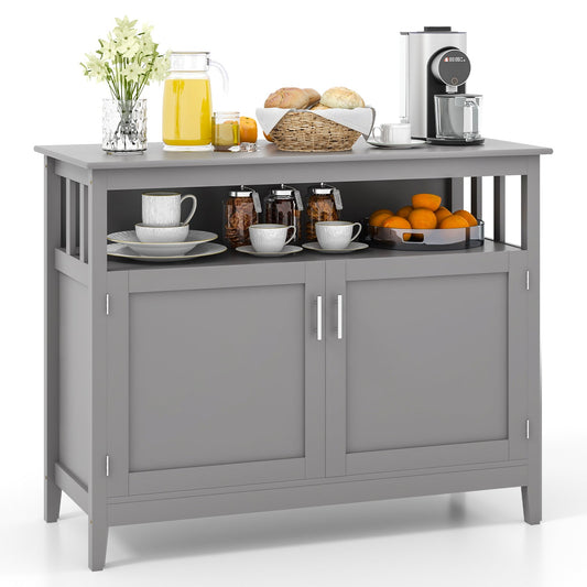 Modern Practical Wooden Kitchen Lockers with Large Storage Space, Gray