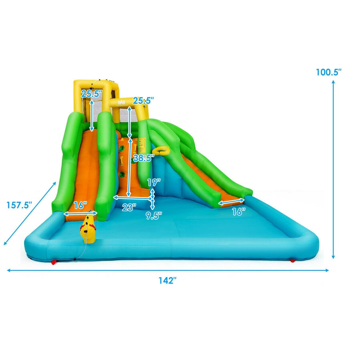 Inflatable Water Park Bounce House with Climbing Wall at Gallery Canada
