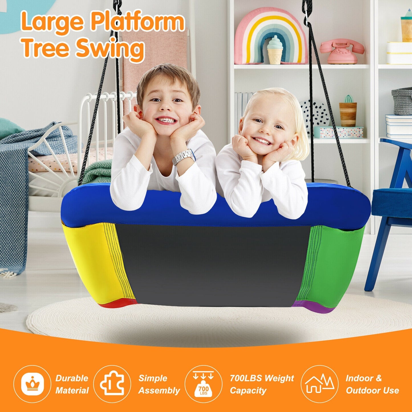 60 Inch Giant 700lb Platform Tree Swing, Multicolor Swing & Playsets at Gallery Canada