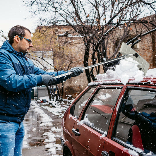 Sectional Snow Roof Rake, 4.8-20 Feet, Reinforced Aluminum Poles, Black Snow Removal Black at Gallery Canada