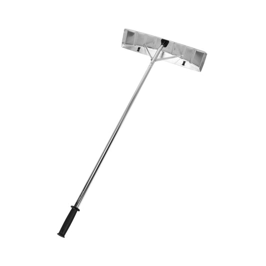 4.8-20 Feet Sectional Snow Roof Rake with Reinforced Aluminum Poles, Black