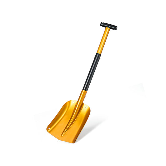 Adjustable Aluminum Snow Shovel with Anti-Skid Handle and Large Blade, Yellow