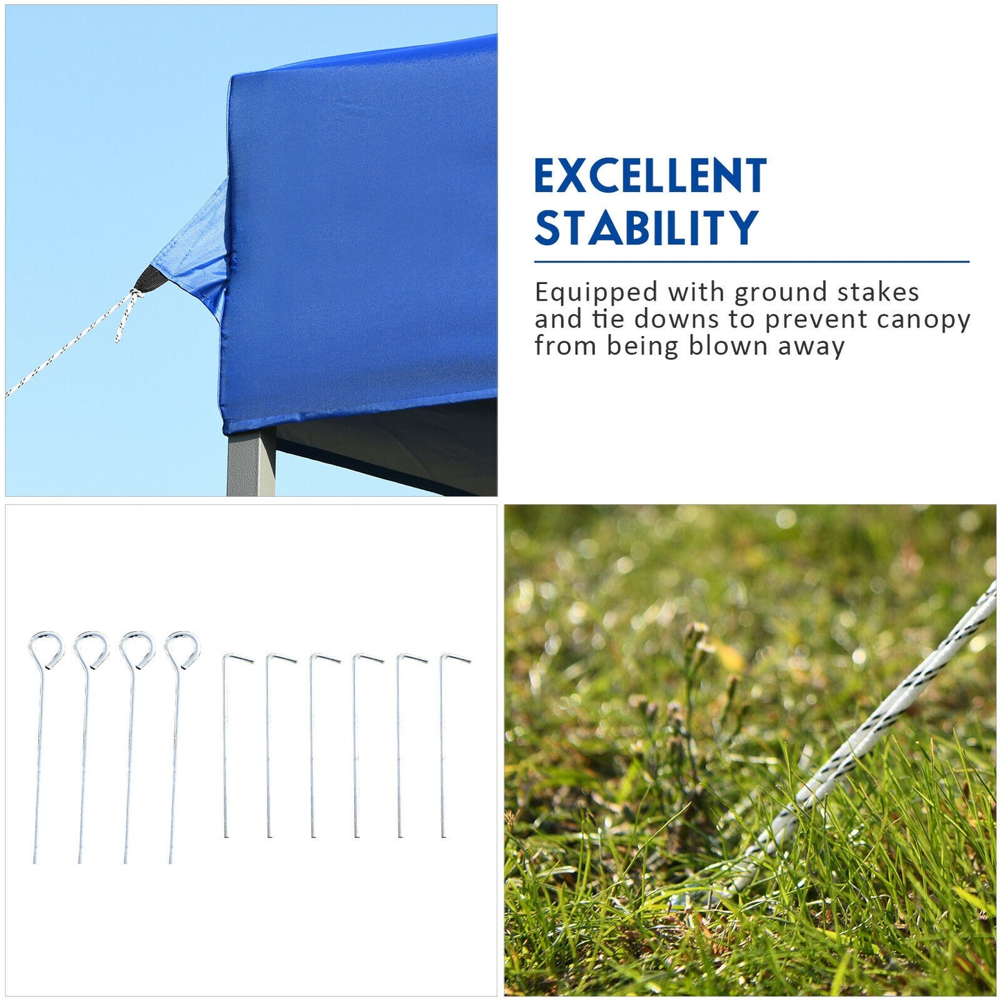 10 x 20 Feet Adjustable Folding Sun Shelter, Carrying Bag, Blue Canopies at Gallery Canada