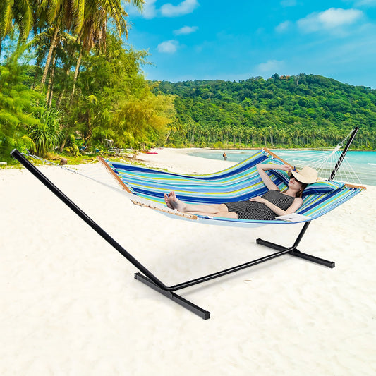 Foldable Portable Patio Hammock Swing Chair Bed, Blue Green Hammocks Blue & Green at Gallery Canada