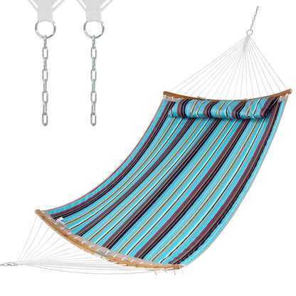 Outdoor Hammock with Detachable Pillow, Blue