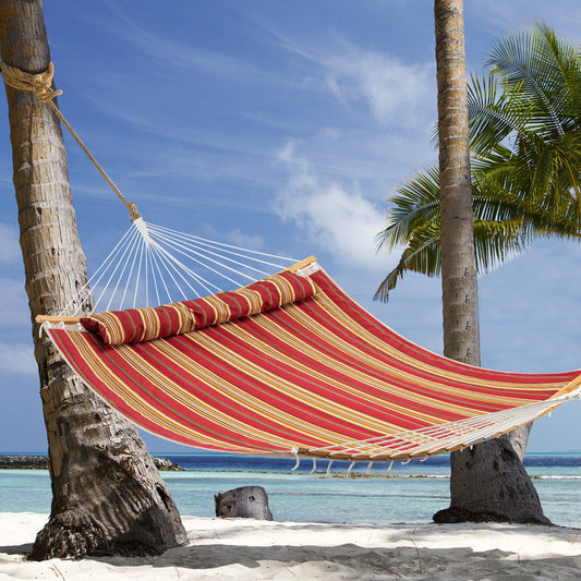 Outdoor Hammock With Detachable Pillow, Red Hammocks Red at Gallery Canada