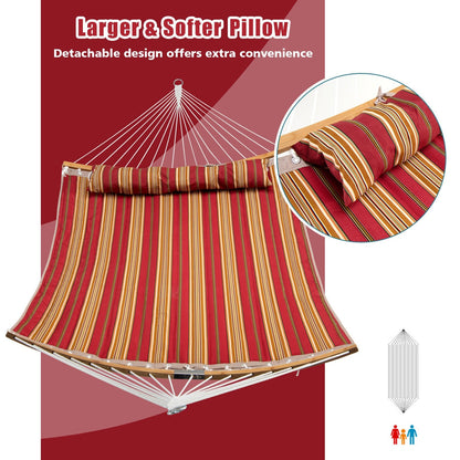 Outdoor Hammock with Detachable Pillow, Red