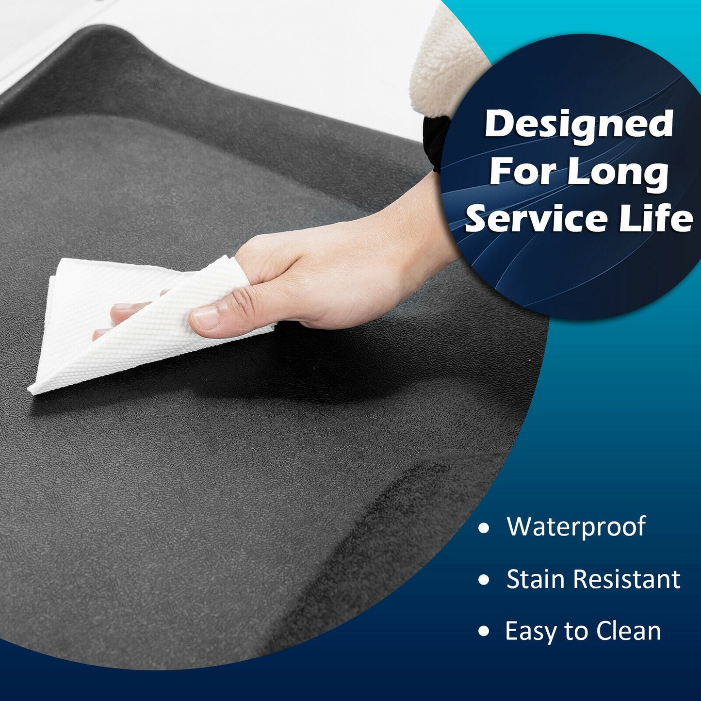 Portable Anti-Fatigue Standing Mat with Massage Point and Diverse Terrain for Office and Home, Black Sport Equipments at Gallery Canada