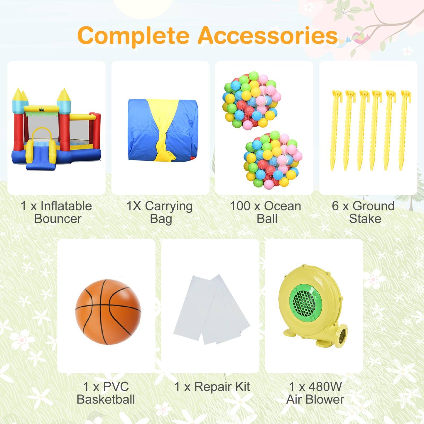 Kid's Inflatable Bouncer, Jumping Area, 480W Blower Bounce House at Gallery Canada