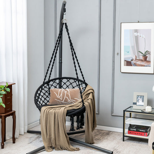 Cushioned Hammock Swing Chair, Black Hammocks Black at Gallery Canada