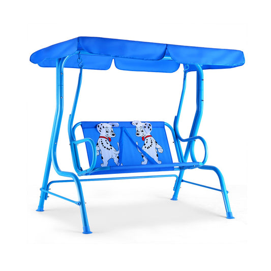 Outdoor Kids Patio Swing Bench with Canopy 2 Seats, Blue at Gallery Canada