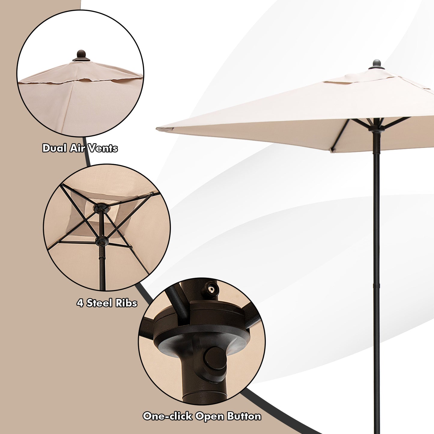 6-Piece Patio Dining Set, Umbrella, Stackable Cushioned Chairs, Gray Patio Dining Sets at Gallery Canada