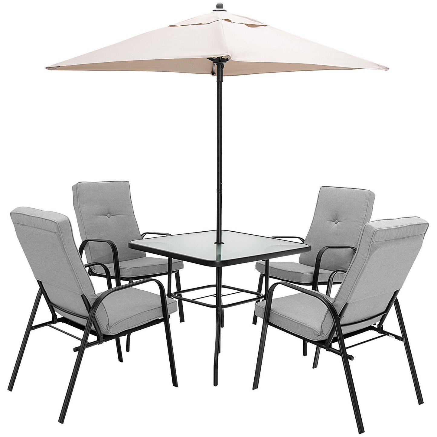 35 Inch Square Tempered Glass Patio Dining Table, Transparent Patio Dining Tables at Gallery Canada