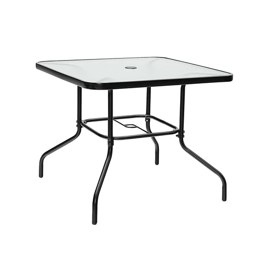 35 Inch Square Tempered Glass Patio Dining Table, Transparent Patio Dining Tables Transparent at Gallery Canada