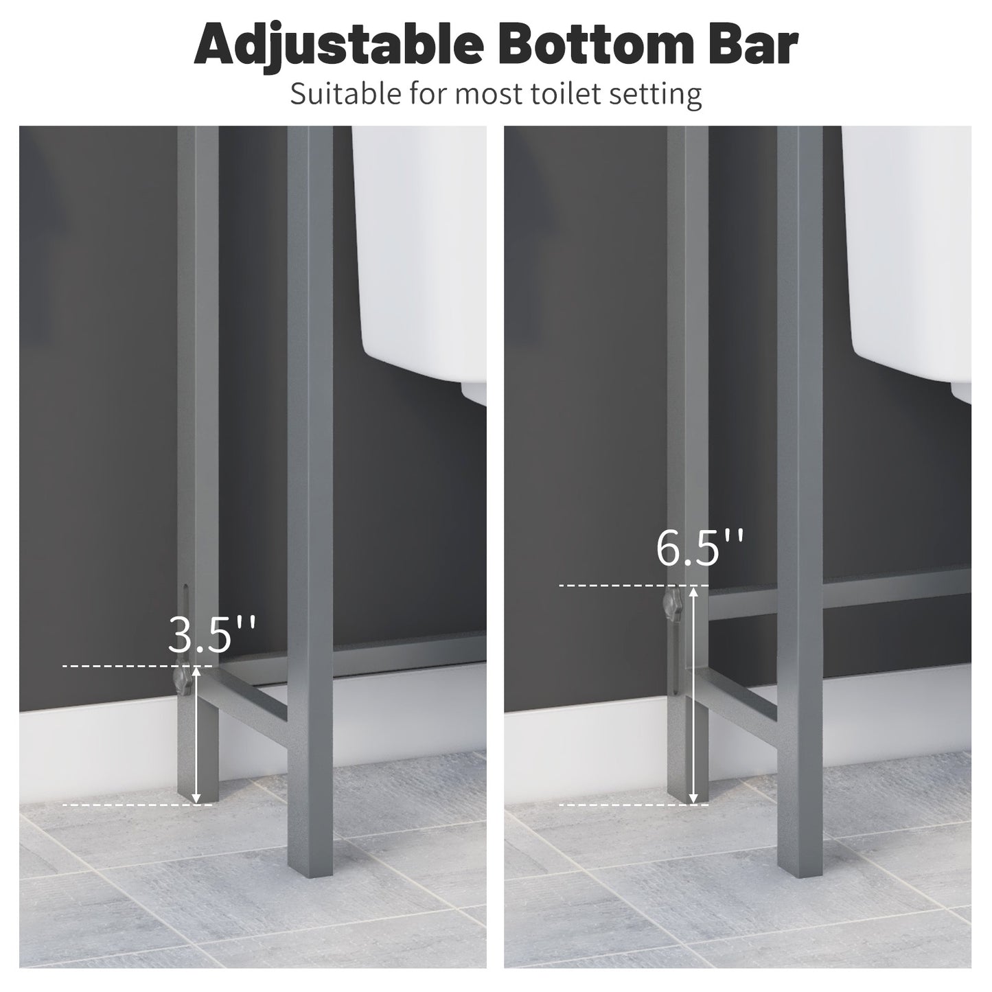 Over-The-Toilet Storage Shelf, Metal Bathroom Organizer, Gray Bathroom Etagere at Gallery Canada