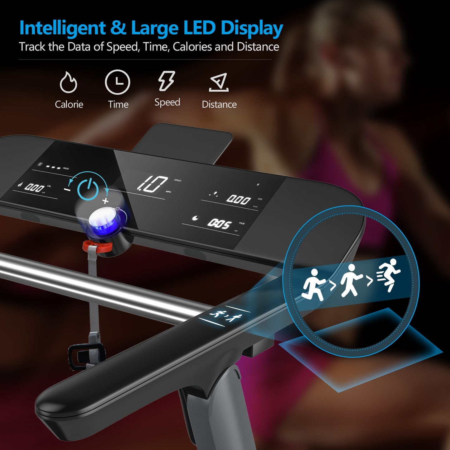Italian Designed Folding Treadmill, Black Treadmills at Gallery Canada