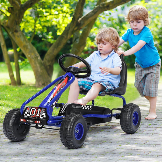 4 Wheel Pedal Powered Ride On, Adjustable Seat, Blue Powered Ride On Toys Blue at Gallery Canada