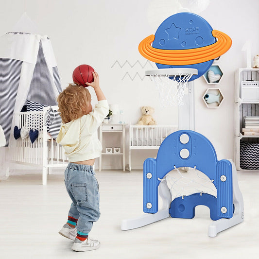 Kids Basketball Hoop Set, 3 In 1, Blue Toy Sports Blue at Gallery Canada