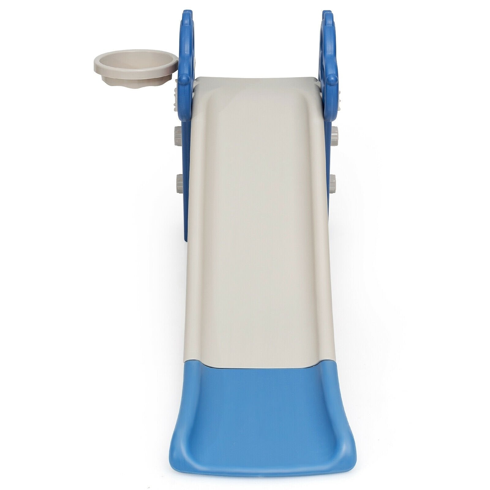 3-in-1 Kids Slide Baby Play Climber Slide Set with Basketball Hoop , Blue at Gallery Canada