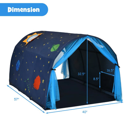 Kids Galaxy Starry Sky Dream Portable Play Tent with Double Net Curtain, Blue