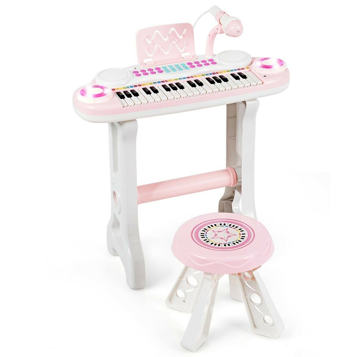 37-key Kids Electronic Piano Keyboard Playset, Pink