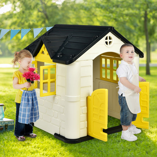 Kids Playhouse Toy Set, 7 Pieces, Yellow Play Tents & Playhouse Yellow at Gallery Canada